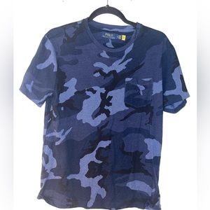 Polo Ralph Lauren short sleeve shirt medium Blue Camo USA Digital